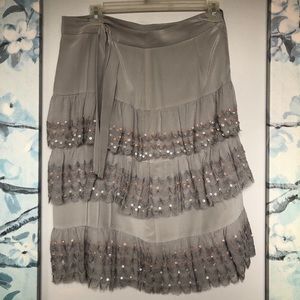 Nanette Lepore Tiered Silk Skirt